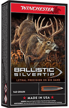 Winchester Ammu 147597 Winchester Ammo SBST65P Silvertip  6.5 PRC 140 gr Ballistic Silvertip Bx/ 10 Cs