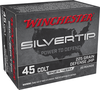 Winchester Ammu 147608 Winchester Ammo W45CST Silvertip  45 Colt (LC) 225 gr Jacketed Hollow Point (JHP