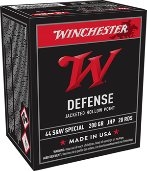 Winchester Ammu 147610 Winchester Ammo USA44SWJHP   44 S&W Spl 200 gr Jacketed Hollow Point (JHP) 20 Bx