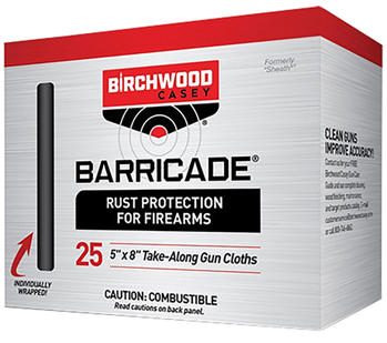 Birchwood Labor 15878 Birchwood Casey 33025 Barricade Take Along Wipes Multi-Caliber 5" x 8" 25 Per Bo