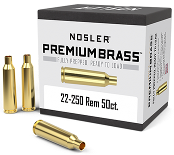 16693 Nosler 10065 Unprimed Cases  22-250 Rem Rifle Brass 50 Per Box