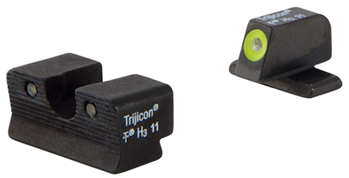 19148 Trijicon 600751 HD Night Sight Set 3-Dot Tritium Green with Yellow Outline Front
