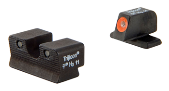 19149 Trijicon 600752 HD Night Sight Set 3-Dot Tritium Green with Orange Outline Front