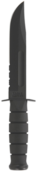 Kabar 20690 Ka-Bar 1212 Fighting/Utility  7" Fixed Clip Point Part Serrated Black 1095 Cro-V