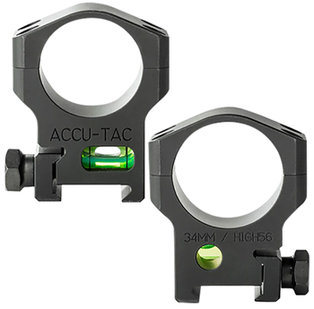 Accu-tac Llc 21781 Accu-Tac HSR-340 HSR-34 Scope Ring Set For Rifle 34mm Tube Matte Black Anodized