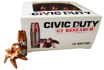 G2 Research Inc 22088 G2 Research CIVIC 45 ACP Civic Duty  45 ACP 168 gr Copper Expansion Projectile 2