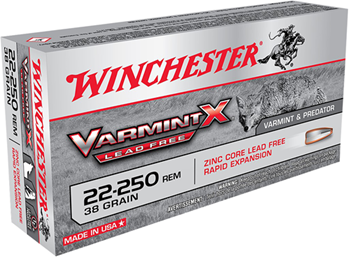 Winchester Ammu 22376 Winchester Ammo X22250PLF Varmint X  22-250 Rem 38 gr Lead Free Polymer Tip Rapi