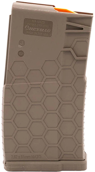 22841 Hexmag HX20SR2551FD SR-25  Flat Dark Earth Detachable 20rd 308 Win, 7.62x51mm NA
