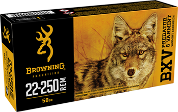 Browning Ammuni 23891 Browning Ammo B192322250 BXV  22-250 Rem 50 gr Polymer Tip 20 Bx/ 10 Cs