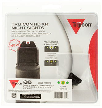 24429 Trijicon 600835 HD XR Night Sight Set 3-Dot Tritium Green with Yellow Outline Fr
