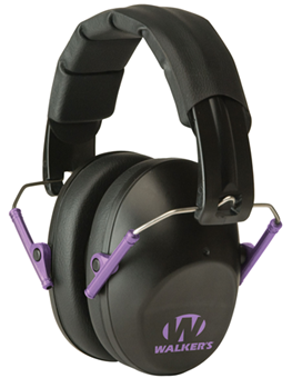 Gsm Outdoors 24931 Walker's GWPFPM1BKPU Pro Low Profile Muff Polymer 22 dB Folding Over the Head Bl