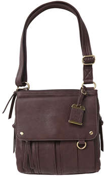Bulldog Cases 25411 Bulldog BDP035 Cross Body Purse w/Holster Brown Leather Most Sm Pistols & Revolv
