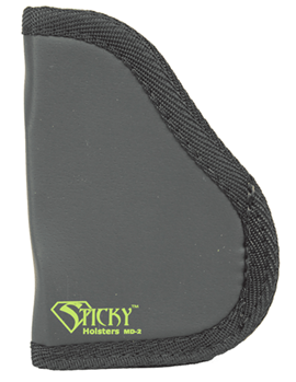 25492 Sticky Holsters MD2 MD-2 S&W Shield Latex Free Synthetic Rubber Black w/Green Lo