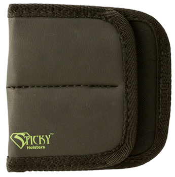 25524 Sticky Holsters DSMP Dual Mag Pouch Latex Free Synthetic Rubber Black w/Green Lo