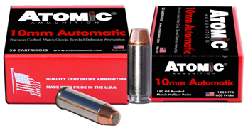 26072 Atomic Ammunition 00457 Pistol  10mm Auto 180 gr Bonded Match Hollow Point 20 Bx