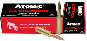 Atomic Ammuniti 26077 Atomic 00404 Rifle  6.5 Creedmoor 142 gr Hollow Point Match 20 Bx/ 10 Cs