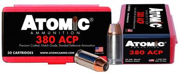 Atomic Ammuniti 26079 Atomic 00414 Pistol  380 ACP 90 gr Hollow Point (HP) 50 Bx/ 10 Cs