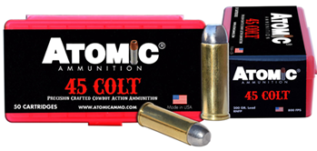 Atomic Ammuniti 26101 Atomic 00434 Pistol  45 Colt (LC) 200 gr Lead Round Nose Flat Point (LRNFP) 50 B