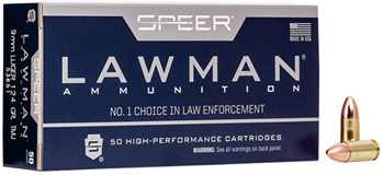 Cci/speer 26605 Speer Ammo 53651 Lawman 9mm Luger 124 GR Total Metal Jacket 50 Bx/ 20 Cs