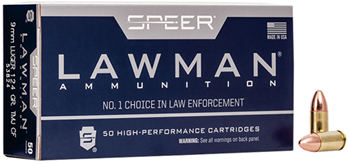 Cci/speer 26729 Speer Ammo 53824 Lawman Clean Fire 9mm Luger 124 gr Total Metal Jacket (TMJ) 50