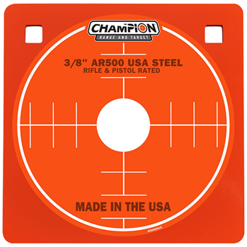 Champion Traps 27338 Champion Targets 44905 Center Mass  8" Rifle Gray AR500 Steel Square 3/8" Thick