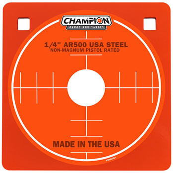 Champion Traps 27341 Champion Targets 44909 Center Mass  8" Pistol Gray AR500 Steel Square 0.25" Thic
