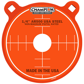 Champion Traps 27343 Champion Targets 44910 Center Mass Gong 8" Pistol Gray AR500 Steel Gong 0.25" Th