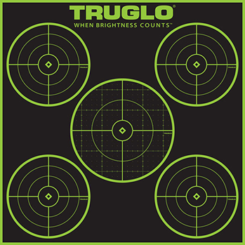 Truglo 2786 TruGlo TG11A12 Tru-See  Self-Adhesive Heavy Paper Universal Black/Green 5-Bullse