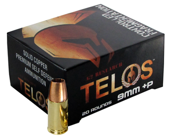 G2 Research Inc 28346 G2 Research TELOS 9MM+P Telos  9mm Luger +P 92 gr Copper Hollow Point 20 Bx/ 25