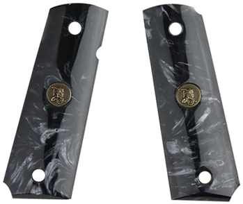 28383 Pachmayr 62000 Custom Grip Black Simulated Pearl Panels for 1911 with Ambidextro