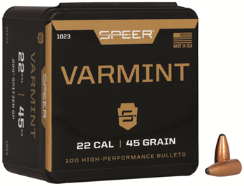 Cci/speer 29003 Speer 1023 Varmint  .22 Cal .224 45 gr Jacketed Soft Point (JSP) 100 Per Box