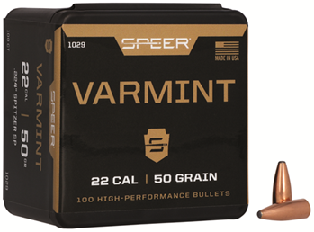 Cci/speer 29005 Speer 1029 Varmint  .22 Cal .224 50 gr Jacketed Soft Point (JSP) 100 Per Box