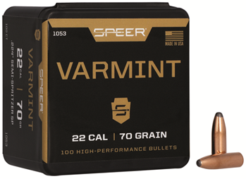 Cci/speer 29013 Speer 1053 Varmint  .22 Cal .224 70 gr Jacketed Soft Point (JSP) 100 Per Box