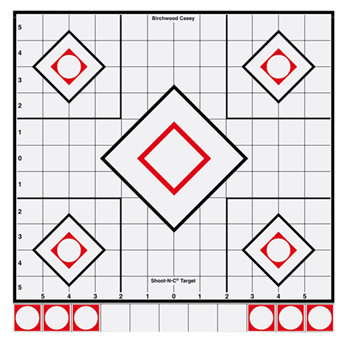 29428 Birchwood Casey 34219 Shoot-N-C Sight-In Self-Adhesive Adhesive Paper White/Red