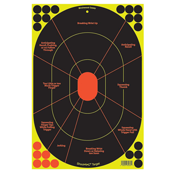 29443 Birchwood Casey 34655 Shoot-N-C Handgun Trainer Self-Adhesive Paper Handgun Mult