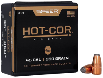 Cci/speer 29642 Speer 2478 Hot-Cor  45 Cal .458 350 GR Soft Point Flat Nose (SPFN) 50 Per Box