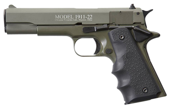 Chiappa Firearms 401121 1911-22  22 LR SAO 5" 10+1 Hogue Rubber Grip OD Green Sl