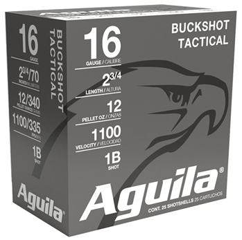 2987 Aguila 1C1601BA Field  16 Gauge 2.75" 1 1/8 oz 1 Buck Shot 25 Bx/ 10 Cs