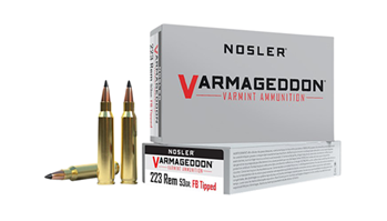 30238 Nosler 65139 Varmageddon  223 Rem 53 gr Flat Base Tipped (FBT) 20 Bx/ 10 Cs