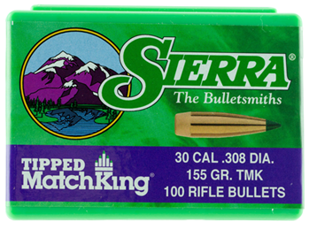 Sierra Bullets 31441 Sierra 7755 Tipped MatchKing  30 Cal .308 155 gr Tipped MatchKing 100 Per Box
