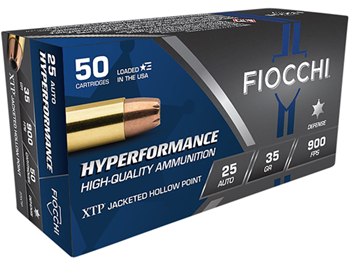 Fiocchi Ammunit 33289 Fiocchi 25XTP Extrema  25 ACP 35 gr Jacketed Hollow Point (JHP) 50 Bx/ 10 Cs