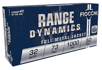Fiocchi Ammunit 33437 Fiocchi 32AP Pistol Shooting Dynamics 32ACP 73GR FMJ 50 Box/20 Case