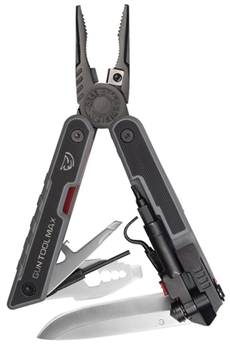 33668 Real Avid AVGTMAX Gun Tool Max Black 3.25" 440 Stainless Steel Plain G10 Black H