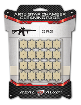 33749 Real Avid AVAR15CP Star Chamber Cleaning Pads 223 Rem/5.56x45mm NATO Wool 20 Per
