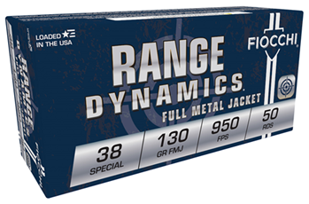 Fiocchi Ammunit 34013 Fiocchi 38A Range Dynamics  38 Special 130 gr Full Metal Jacket (FMJ) 50 Bx/ 20