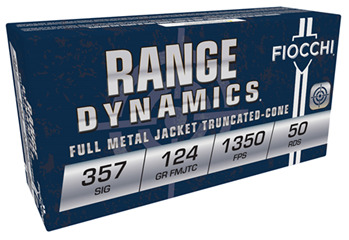 Fiocchi Ammunit 34041 Fiocchi 357SIGAP Shooting Dynamics   357 Sig 124 GR Full Metal Jacket 50 Bx/ 20