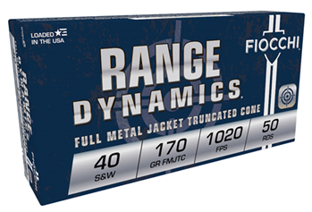 Fiocchi Ammunit 34087 Fiocchi 40SWA Range Dynamics  40 S&W 170 gr Full Metal Jacket Truncated-Cone (TC
