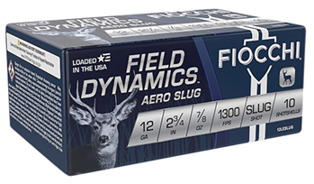 Fiocchi Ammunit 34349 Fiocchi 12LESLUG Aero Low Recoil 12 Gauge 2.75" 7/8 oz Rifled Slug Shot 10 Bx/ 2