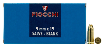 Fiocchi Ammunit 34618 Fiocchi 9MMBLANK Pistol Blank  9mm Luger 50 Bx/ 20 Cs