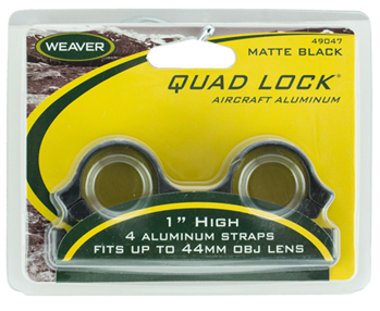 35047 Weaver Mounts 49047 Quad-Lock Rings Quad Lock High 1" Diameter Matte Black